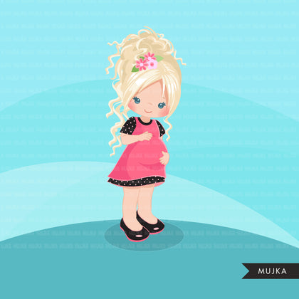 Pregnant girl clipart