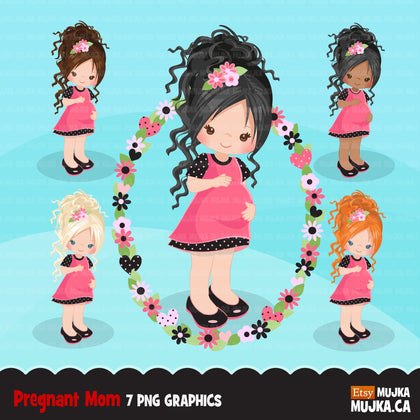 Pregnant girl clipart