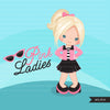 Pink Ladies, cool girl Clipart