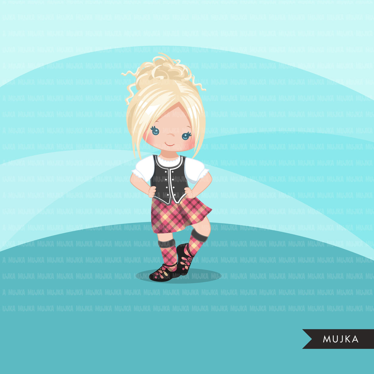 Highland dancers clipart, girl dancers in pink – MUJKA CLIPARTS