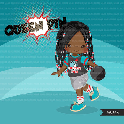 Bowling Girl Clipart