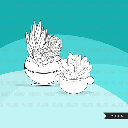 Succulent Digital Stamps