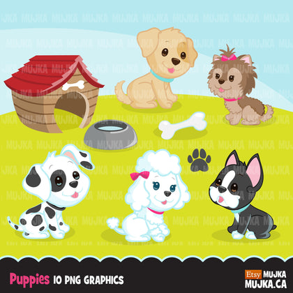 Puppies, animal clipart