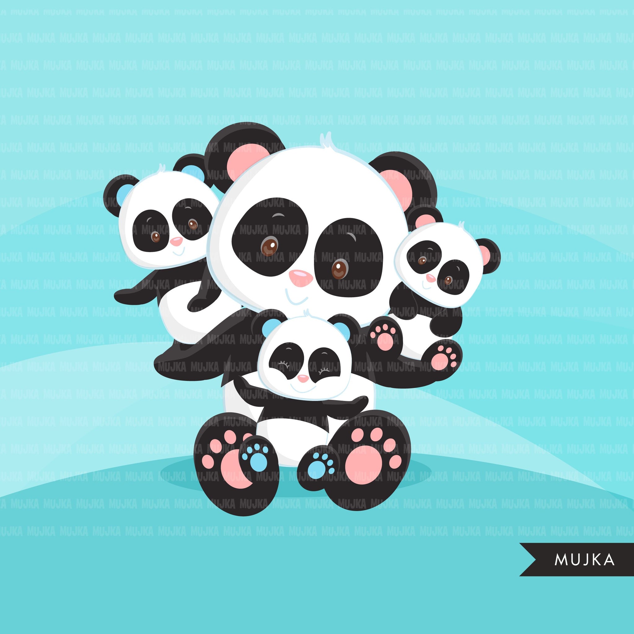 Baby Panda Clipart. Cute Panda, animal graphics