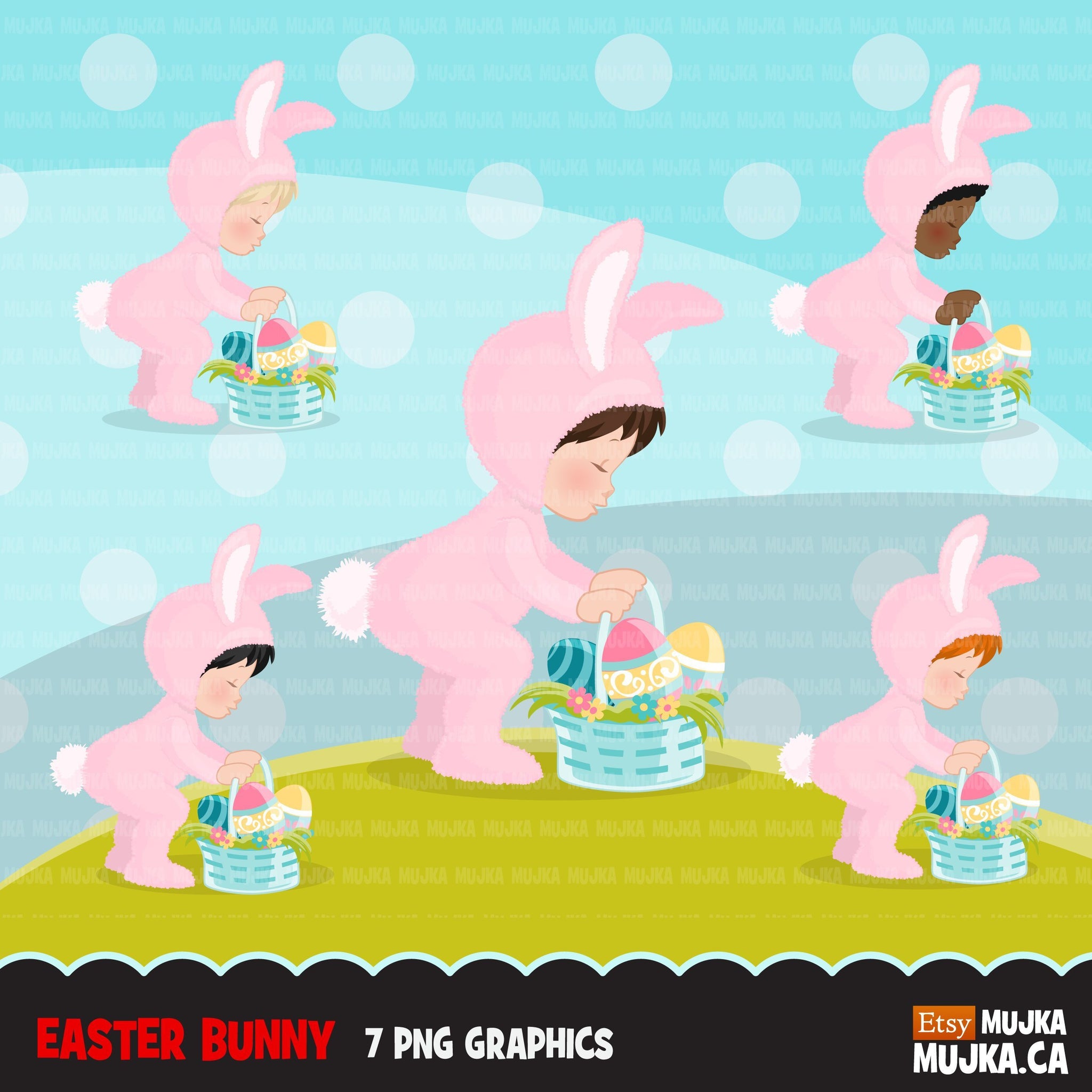 Easter bunny Clipart, baby boy