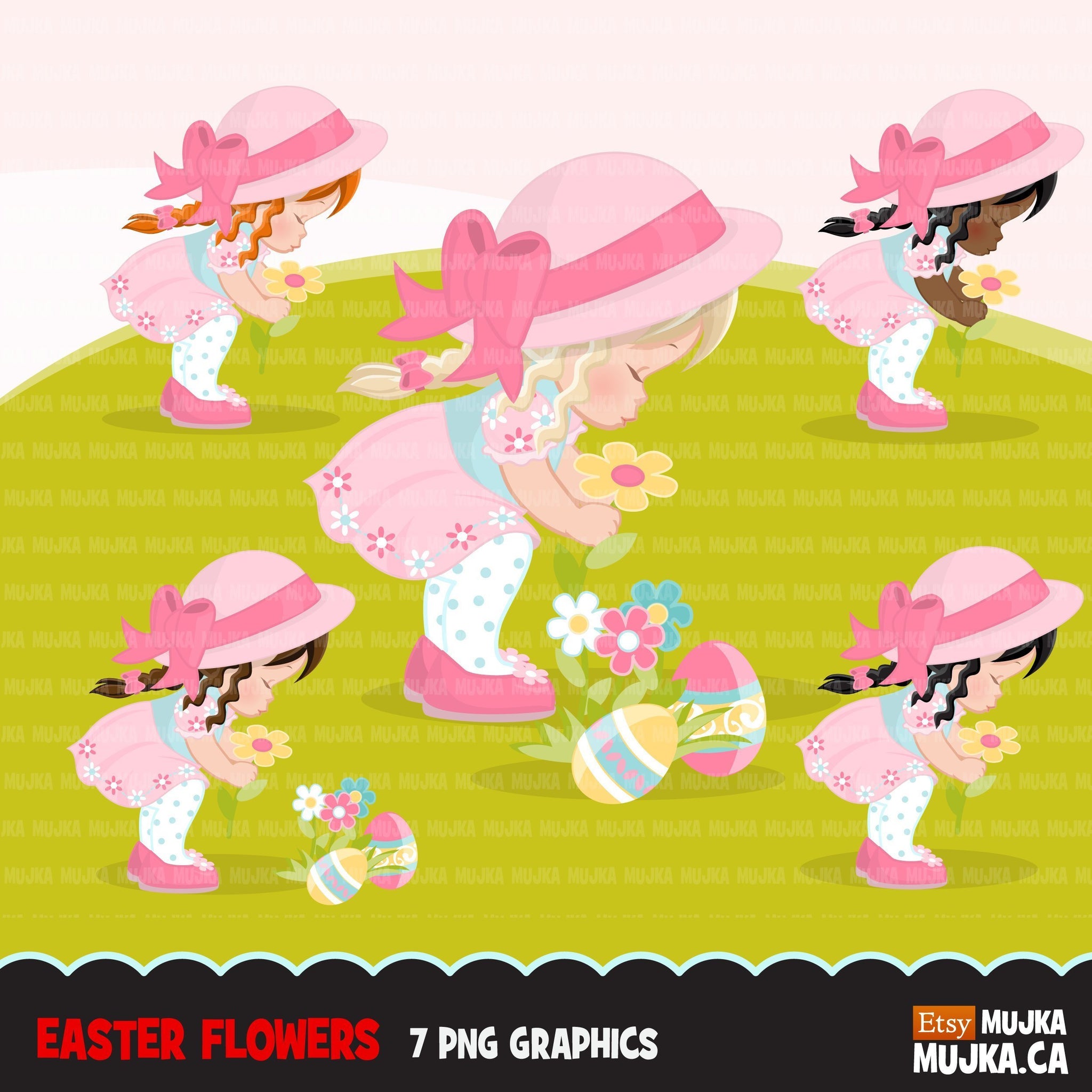 Easter flower girl Clipart