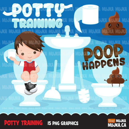 Potty Training Clipart for Boys