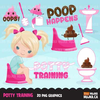 Potty Training Clipart for Girls