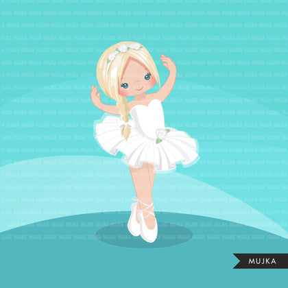 Ballerina clipart, chic girl dancers