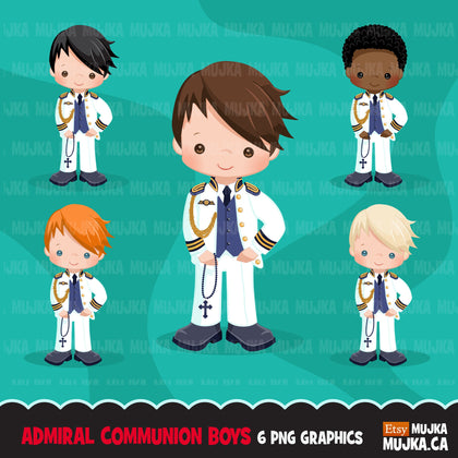 Spanish Admiral First Communion Clipart for Boy religious