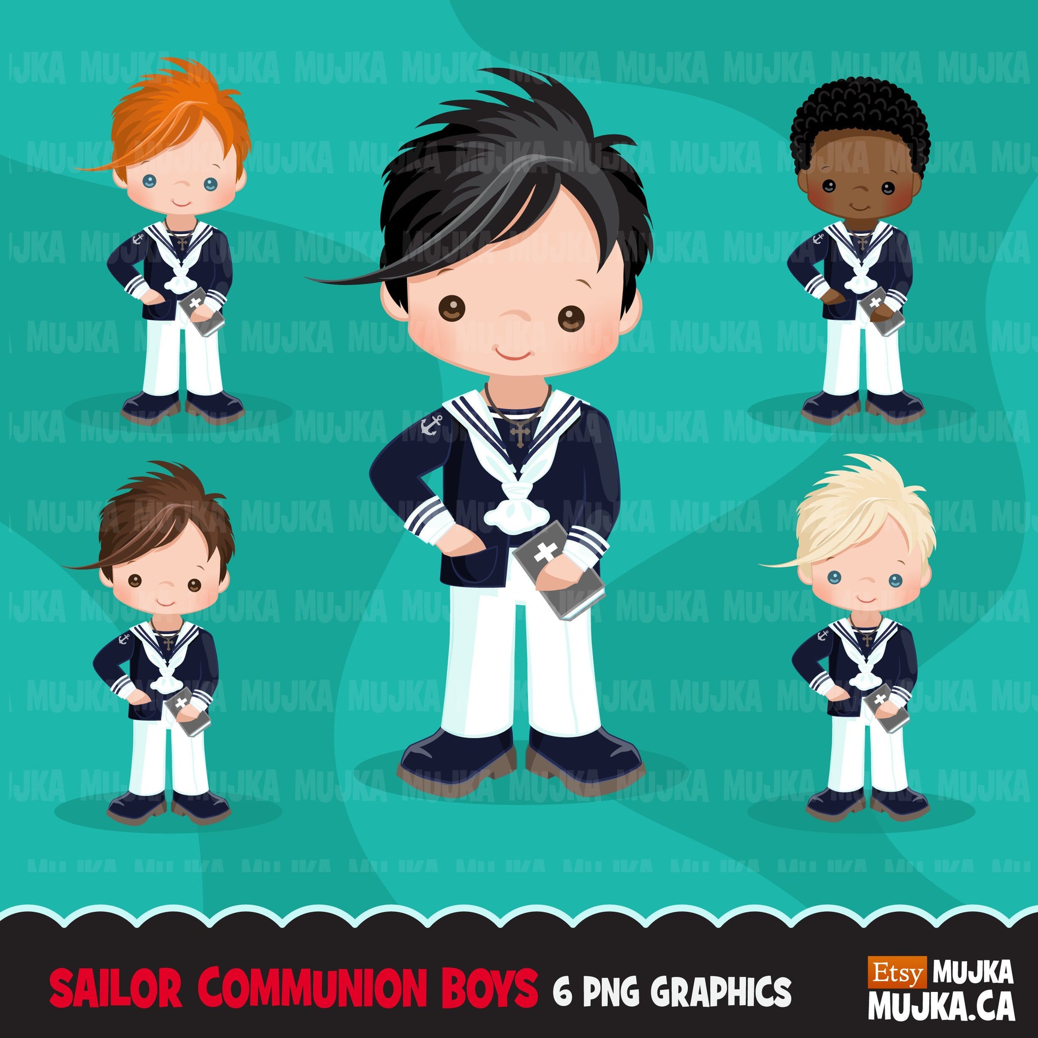 Spanish Sailor First Communion Clipart for Boy religious