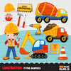 Construction Clipart with boy