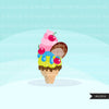 Ice cream Clipart summer graphics, popsicle, ice cream cone