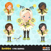 Bumblebee Girls clipart, spring, summer