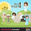 Resurrection of Jesus Easter Clipart religious, nativity graphics, he is risen clipart