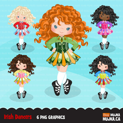 Irish dancers, girl clipart