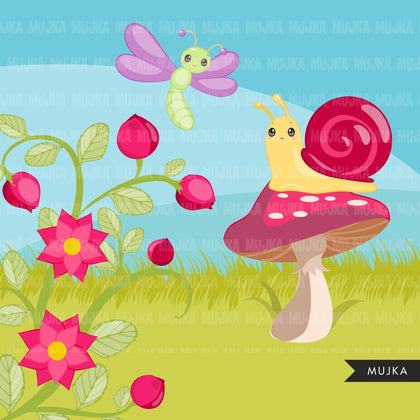 Spring bugs, animal clipart