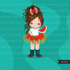 Watermelon Tutu Clipart. Little Girl outfits. 4th of July