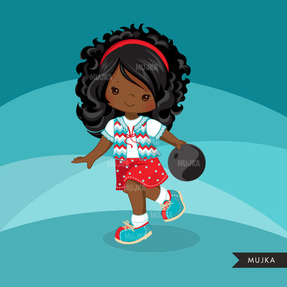 Bowling Girl Clipart