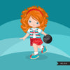 Bowling Girl Clipart