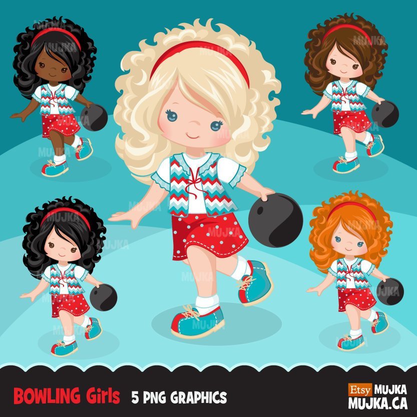 Bowling Girl Clipart