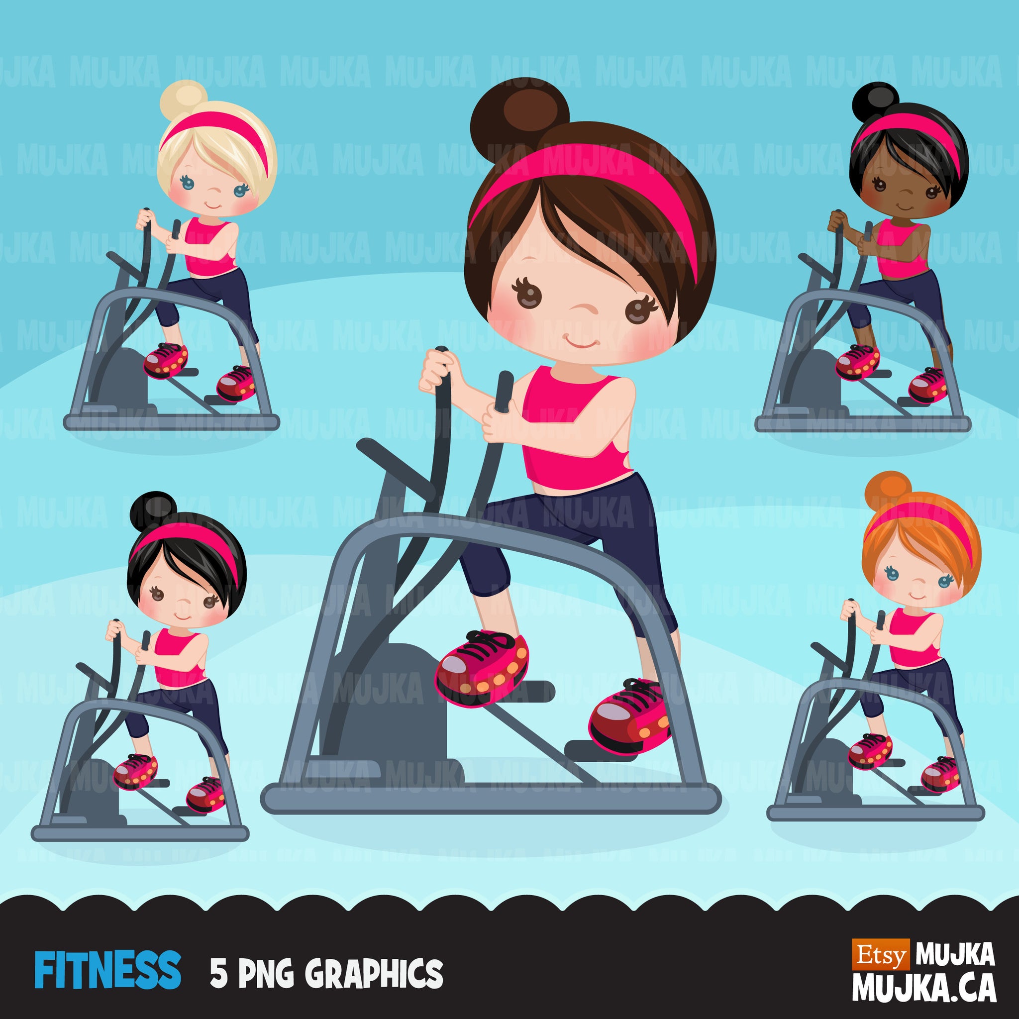 Fitness clipart, fit girl