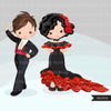Flamenco clipart for Boy, Spanish Flamenco dancers