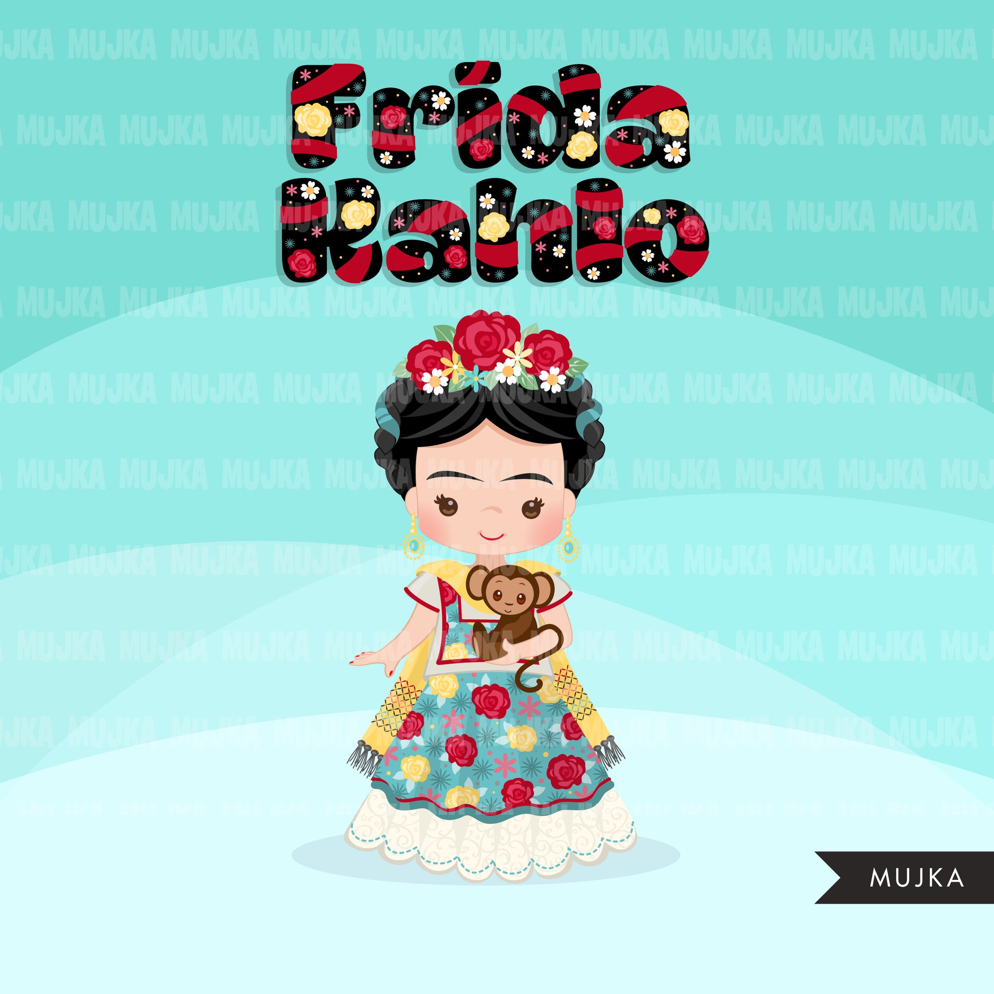 Frida Kahlo girl Clipart