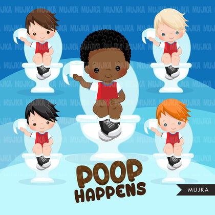 Potty Training Clipart for Boys