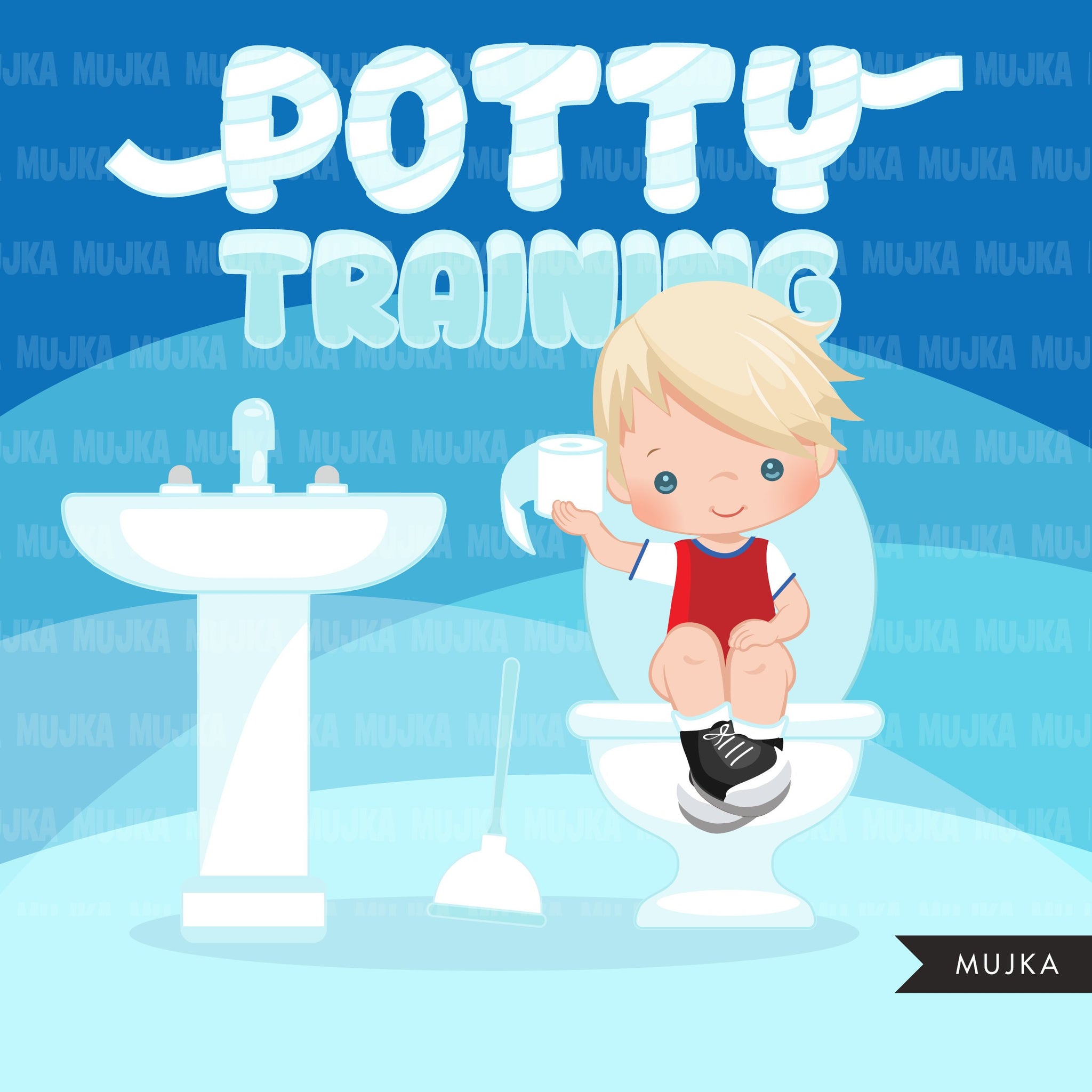 Potty Training Clipart for Boys