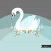 Swan clipart, Blue animal