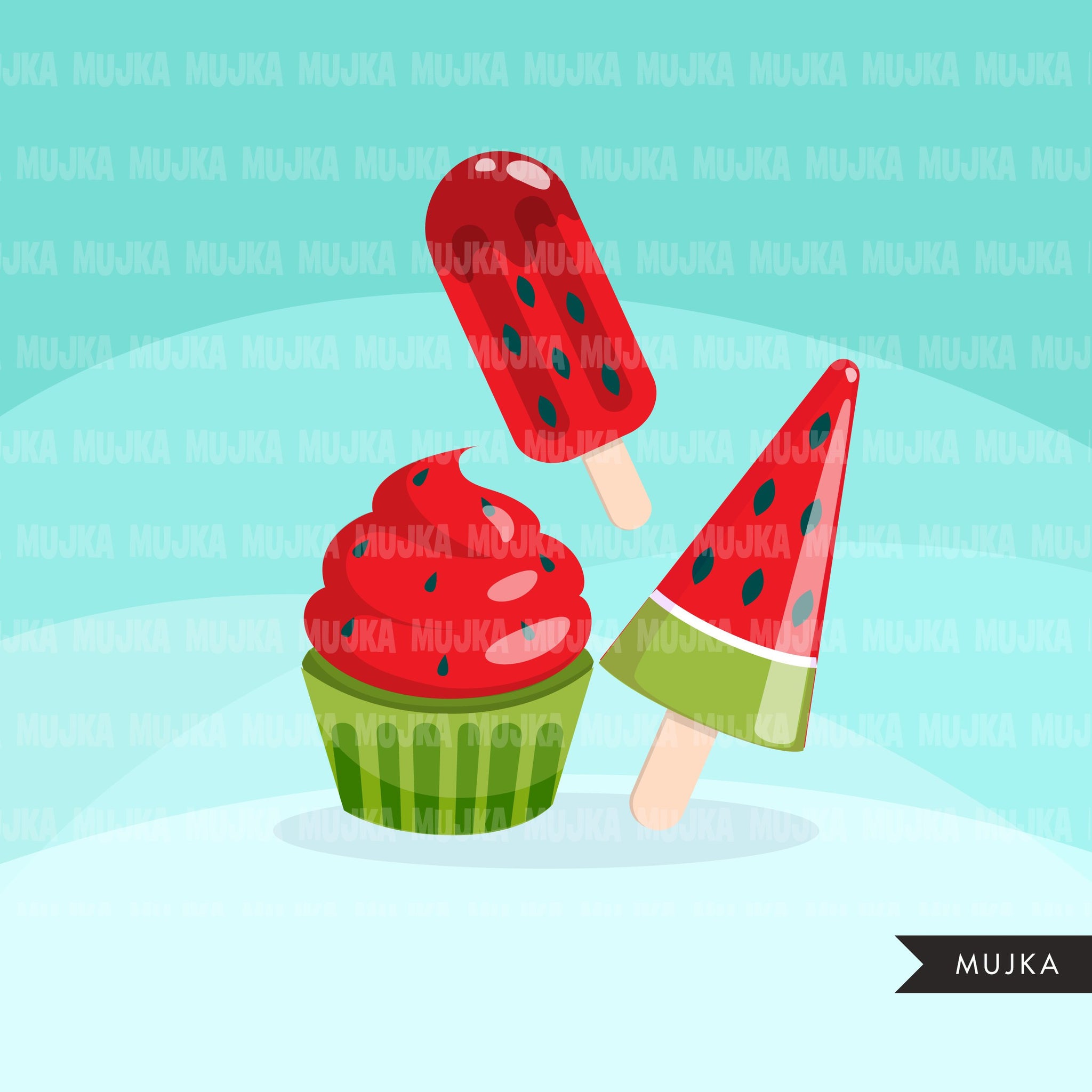Melon Clipart. Watermelon slices graphics