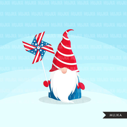 4th of July Gnomes Clipart