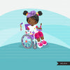 Special Needs Wheelchair Artist girl clipart