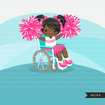 Special Needs Wheelchair Cheerleader girl clipart