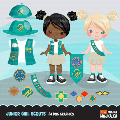 Junior Girl Scouts clipart  Scout Camping, outdoors graphics