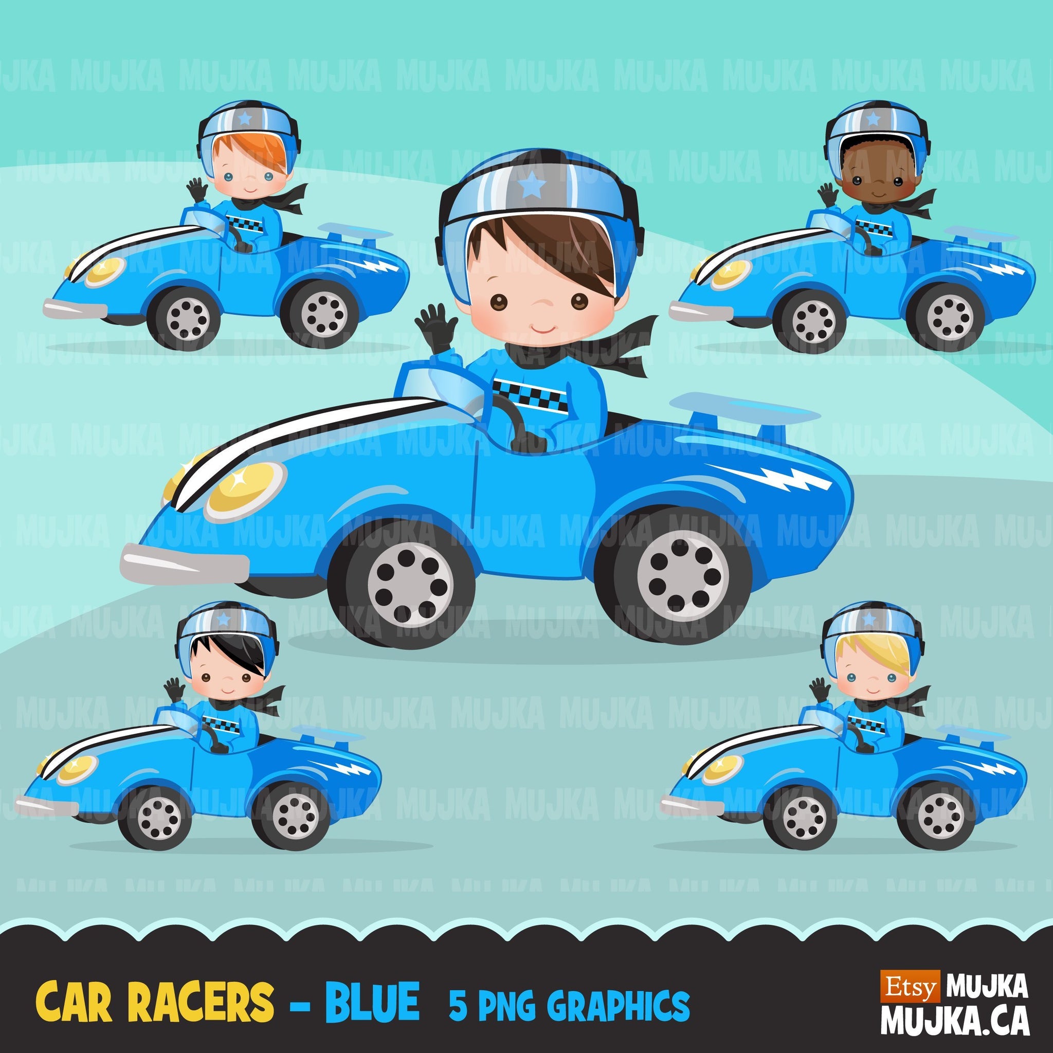 Car Racing Clipart. Boys Blue Car Racing Formula 1 graphics