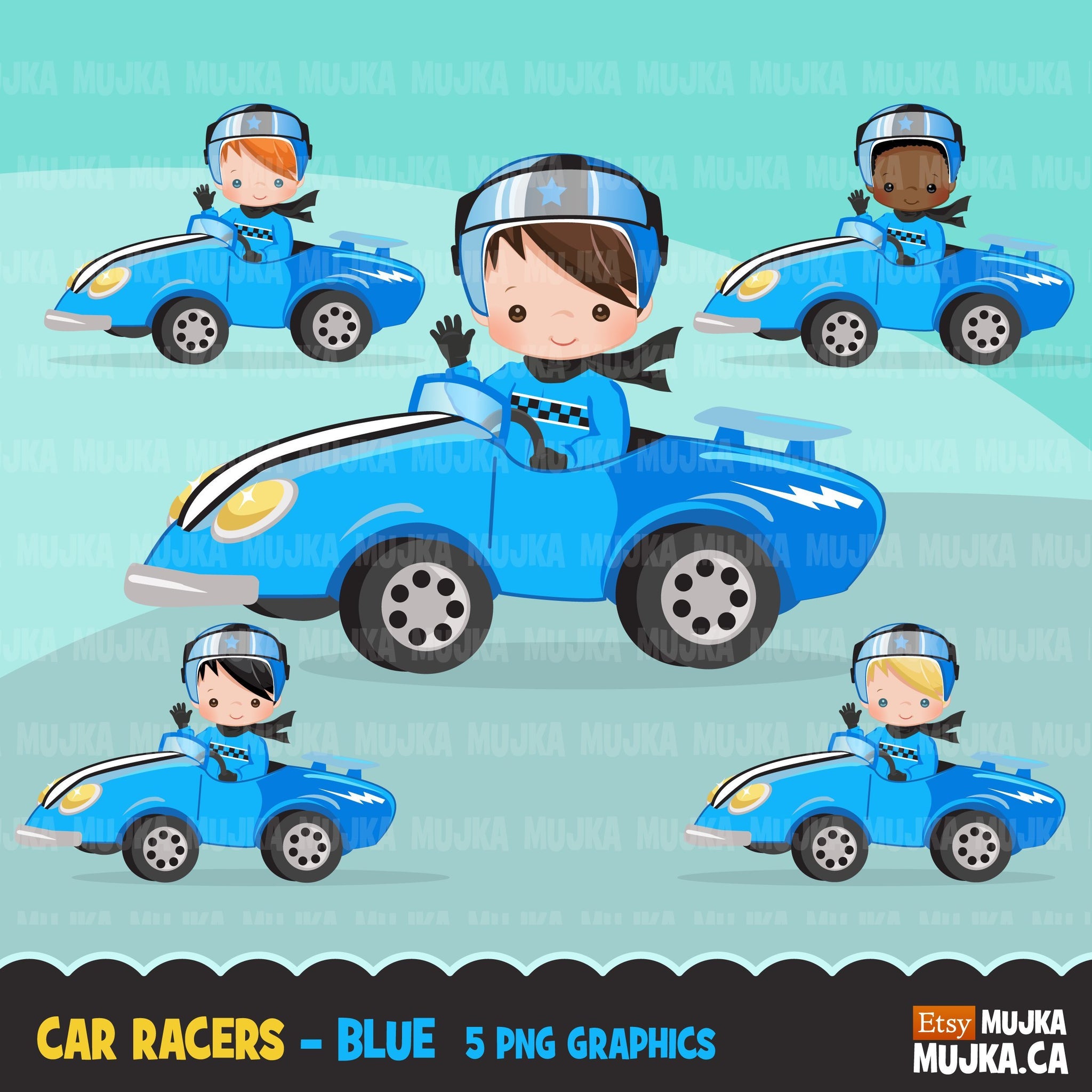 Blue Race Car Clip Art