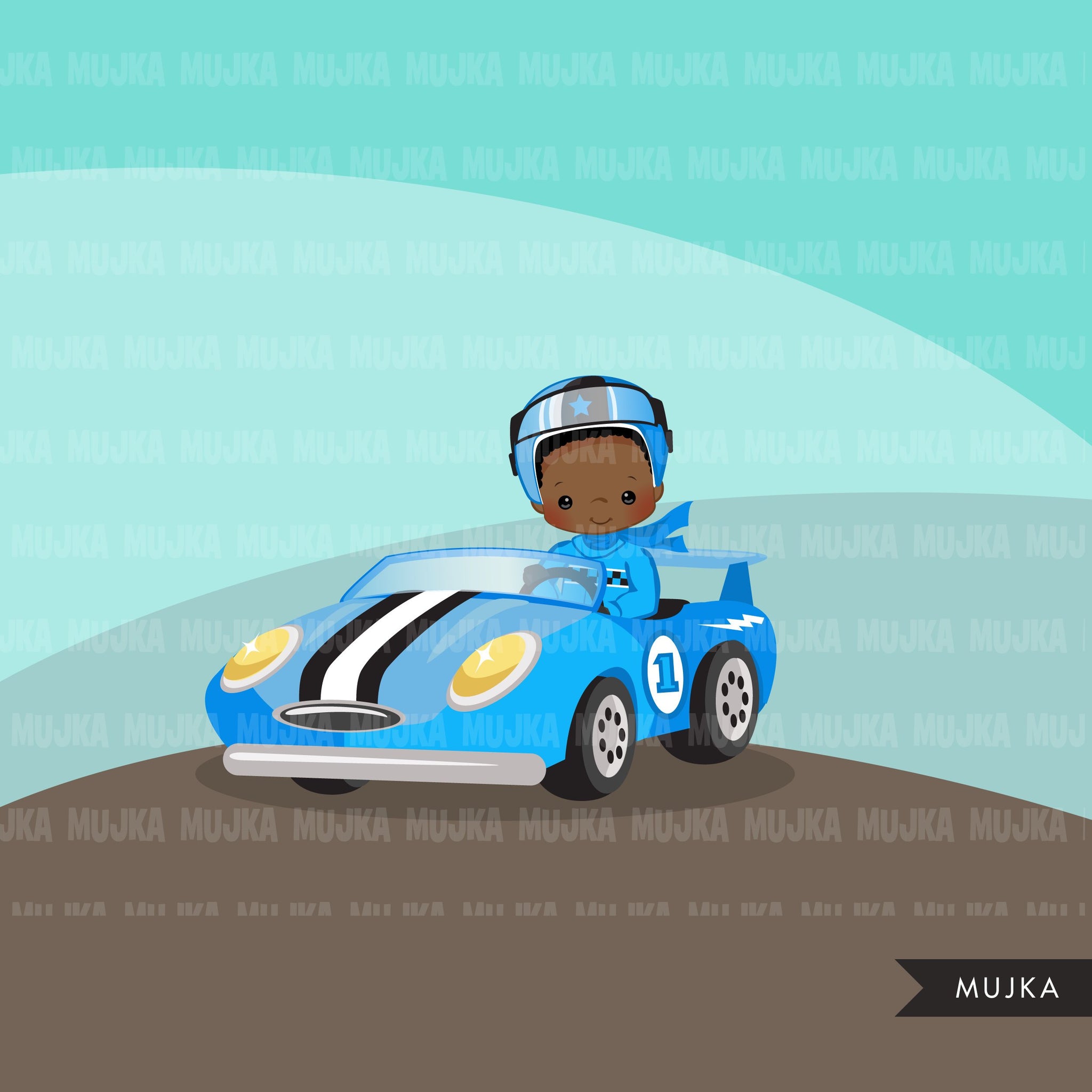 Imágenes Prediseñadas de carreras de coches, gráficos de Fórmula 1 de carreras de coches azules para niños