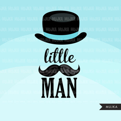 Little gentleman, little man clipart, Baby shower graphics, boys