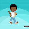 Causal Students clipart, Back to School boy character graphics