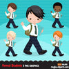 Formal Student clipart, Back to School boy character graphics clip art