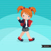 Formal Student clipart, Back to School girl character graphics clip art