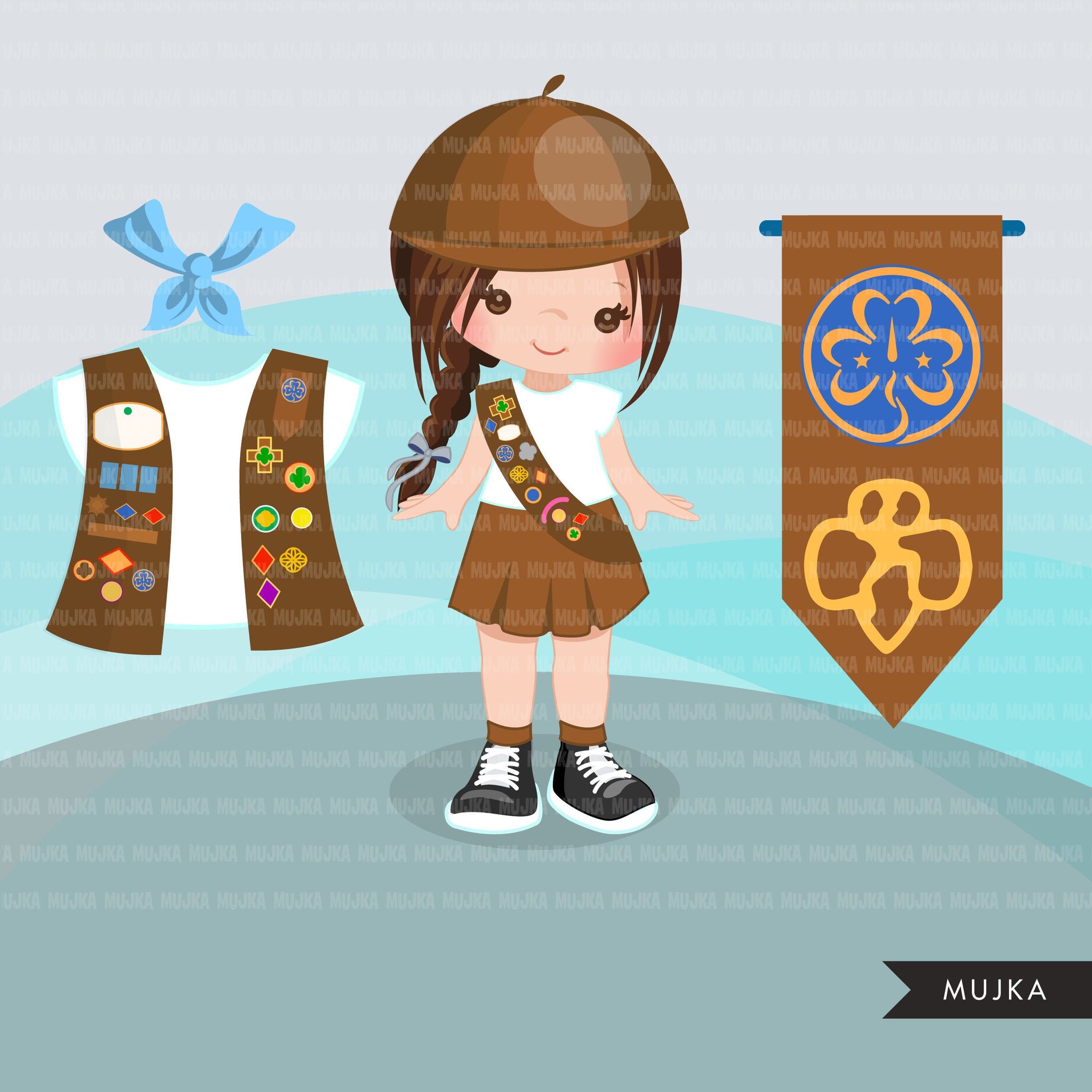 Brownies Girl Scouts clipart  Scout Camping, outdoors graphics