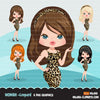 Woman clipart with leopard print business avatar graphics, print and cut PNG T-Shirt Designs, Girls clip art