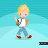 Causal Students clipart, Back to School boy character graphics