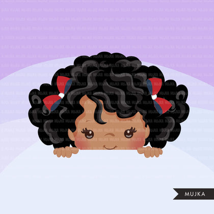 Peeking Girls Clipart black afro girls
