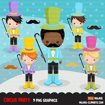 Circus Boys Clipart pastel Big top carnival graphics, circus master