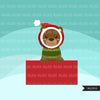 Christmas animals clipart, cute noel graphics, bunny, racoon, fox, bear, reindeer, hippo clip art