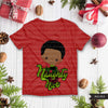 Natal PNG digital, Naughty and Nice Printable HTV sublimation image transfer clipart, camiseta Afro black boy graphics